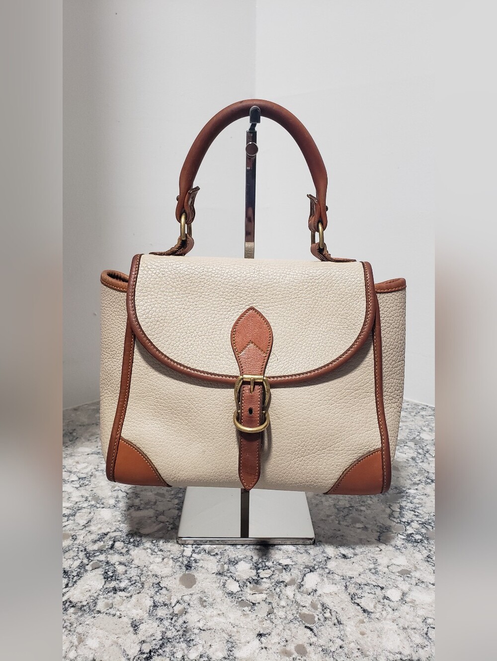 Vintage 1990s Dooney & Bourke Small All-Weather Leather Carpet Bag - Picture 15 of 16